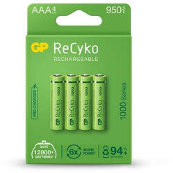 GP Batteries ReCyko 1000 Series AAA (HR03) 950mAh akku (4db/csomag) (B21114)