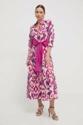 Luisa Spagnoli pamut ruha rózsaszín, maxi, harang alakú - rózsaszín M
