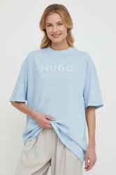 Hugo pamut póló női - kék M - answear - 21 990 Ft