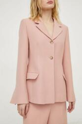 Lovechild gyapjú kabát rózsaszín, sima, egysoros gombolású - rózsaszín 40
