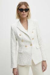 Answear Lab gyapjú kabát fehér, mintás, kétsoros gombolású - fehér S