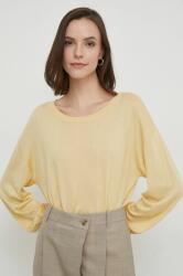 Sisley pulóver selyemkeverékből könnyű, sárga - sárga S