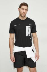 Calvin Klein Jeans pamut póló fekete, férfi, nyomott mintás - fekete L - answear - 12 990 Ft