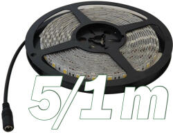 TRACON LED-SZKH-96-NW LED szalag kültéri (vízálló IP65) 9, 6 W/m teljesítménnyel, 960lm/m, 4000K semleges fehér színhőmérséklettel, 12V DC, 8mm széles, 60 LED/m SMD LED, 120° (LED-SZKH-96-NW)