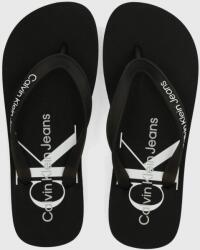 Calvin Klein Jeans flip-flop BEACH SANDAL MONOLOGO TPU fekete, női, lapos talpú - fekete Női 37