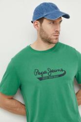 Pepe Jeans pamut póló zöld, férfi, nyomott mintás - zöld L - answear - 11 990 Ft