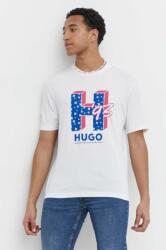 Hugo Blue pamut póló fehér, férfi, nyomott mintás - fehér M - answear - 12 990 Ft