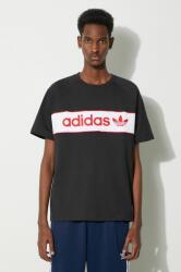 adidas Originals pamut póló fekete, férfi, nyomott mintás, IS1404 - fekete M