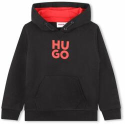 Hugo gyerek felső fekete, nyomott mintás, kapucnis - fekete 126 - answear - 28 990 Ft