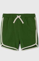 United Colors of Benetton gyerek pamut rövidnadrág zöld, állítható derekú - zöld 110 - answear - 5 290 Ft