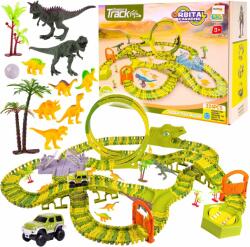Majlo Toys Dino Track autópálya elemes autóval és dinoszauruszokkal 324 részes
