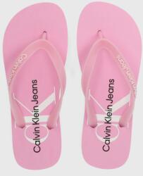 Calvin Klein Jeans flip-flop BEACH SANDAL MONOLOGO TPU rózsaszín, női, lapos talpú - rózsaszín Női 38