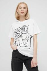 Desigual pamut póló női, fehér - fehér XL - answear - 19 490 Ft