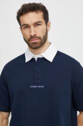 Tommy Jeans pamut póló sötétkék, sima - sötétkék M