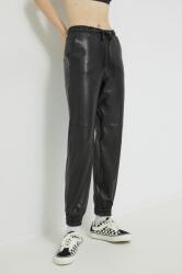 Abercrombie & Fitch nadrág női, fekete, magas derekú - fekete XL