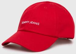 Tommy Jeans pamut baseball sapka piros, sima - piros Univerzális méret