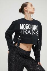 Moschino Jeans pamut melegítőfelső fekete, női, nyomott mintás - fekete XS - answear - 82 990 Ft