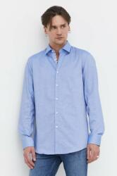 HUGO BOSS pamut ing férfi, galléros, slim - kék 39 - answear - 26 990 Ft