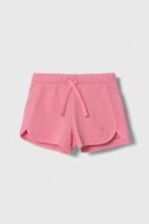 United Colors of Benetton gyerek pamut rövidnadrág rózsaszín, sima, állítható derekú - rózsaszín 116 - answear - 4 490 Ft