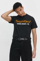 Superdry t-shirt fekete, férfi, nyomott mintás - fekete M - answear - 12 990 Ft