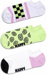 Happy Socks zokni Checked Stripe No Show Socks 3 pár - többszínű 36/40