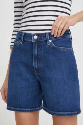 Tommy Hilfiger farmer rövidnadrág női, sötétkék, sima, magas derekú - sötétkék 25 - answear - 36 990 Ft
