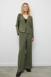 Samsoe Samsoe Samsoe nadrág UMA női, zöld, magas derekú széles, F21200187 - zöld S - answear - 35 990 Ft