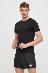 Emporio Armani Underwear pamut strand póló fekete, nyomott mintás - fekete M