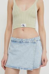 Calvin Klein Jeans farmer rövidnadrág női, sima, magas derekú - kék 26