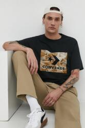 Converse pamut póló fekete, férfi, nyomott mintás - fekete S - answear - 12 990 Ft
