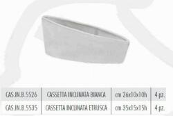 Terrecotte Italiane Cassetta Inclinata Bianca 26X10X10 cm agyag növénytartó