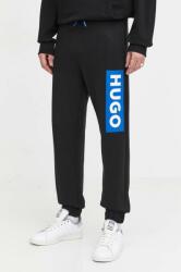 Hugo Blue pamut melegítőnadrág fekete, nyomott mintás - fekete XL