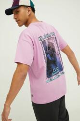 Quiksilver pamut póló lila, férfi, nyomott mintás - lila S - answear - 11 990 Ft