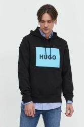 HUGO BOSS pamut melegítőfelső fekete, férfi, nyomott mintás, kapucnis - fekete S - answear - 30 990 Ft