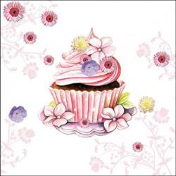 Ambiente Decorated Cupcake papírszalvéta 33x33cm, 20db-os