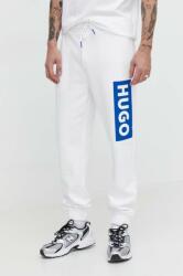 Hugo Blue pamut melegítőnadrág fehér, nyomott mintás - fehér S