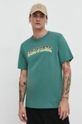 Converse pamut póló zöld, férfi, nyomott mintás - zöld S