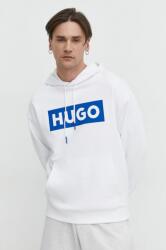 Hugo Blue felső fehér, férfi, nyomott mintás, kapucnis - fehér XL