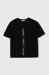 Calvin Klein gyerek pamut póló fekete, nyomott mintás - fekete 140 - answear - 15 990 Ft