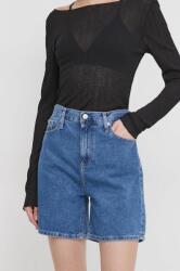Calvin Klein Jeans farmer rövidnadrág női, sima, magas derekú - kék 29 - answear - 21 990 Ft
