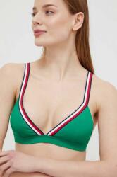 Tommy Hilfiger bikini felső zöld, enyhén merevített kosaras - zöld XS