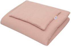 New Baby Muszlin ágynemű szett kiságyba töltettel New Baby 100x70 cm rózsaszín - babex