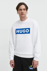 Hugo Blue pamut melegítőfelső fehér, férfi, nyomott mintás - fehér XXL