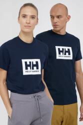 Helly Hansen pamut póló sötétkék, nyomott mintás - sötétkék XL - answear - 14 990 Ft