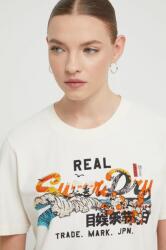 Superdry pamut póló női, bézs - bézs XS - answear - 12 990 Ft