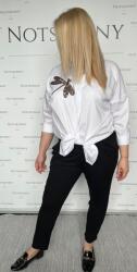 NOTSKINNY Hímzett női fehér ing - szitakötő