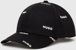 Hugo pamut baseball sapka fekete, nyomott mintás - fekete Univerzális méret - answear - 12 990 Ft