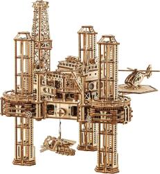 Wood Trick Puzzle 3D mecanic, Platforma de foraj petrolier, WT, lemn, 1180 piese