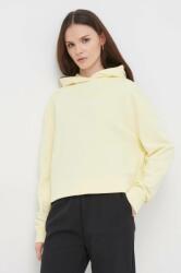 Calvin Klein pamut melegítőfelső sárga, női, nyomott mintás, kapucnis, K20K205449 - sárga XS