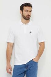 Calvin Klein Jeans poló fehér, férfi, nyomott mintás - fehér S - answear - 34 990 Ft